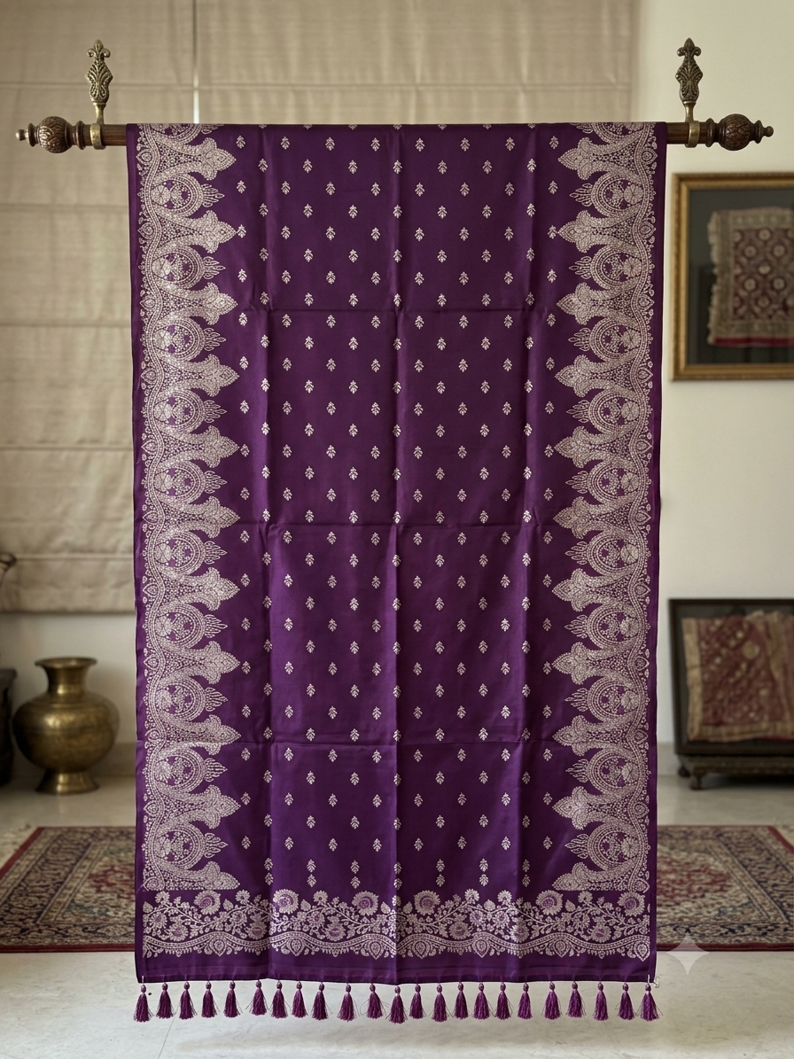 Purple Semi Katan Open Border