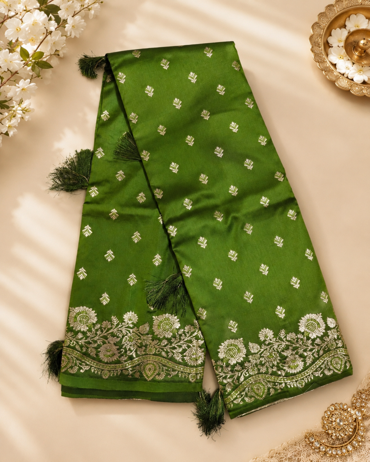Green Semi Katan Open Border