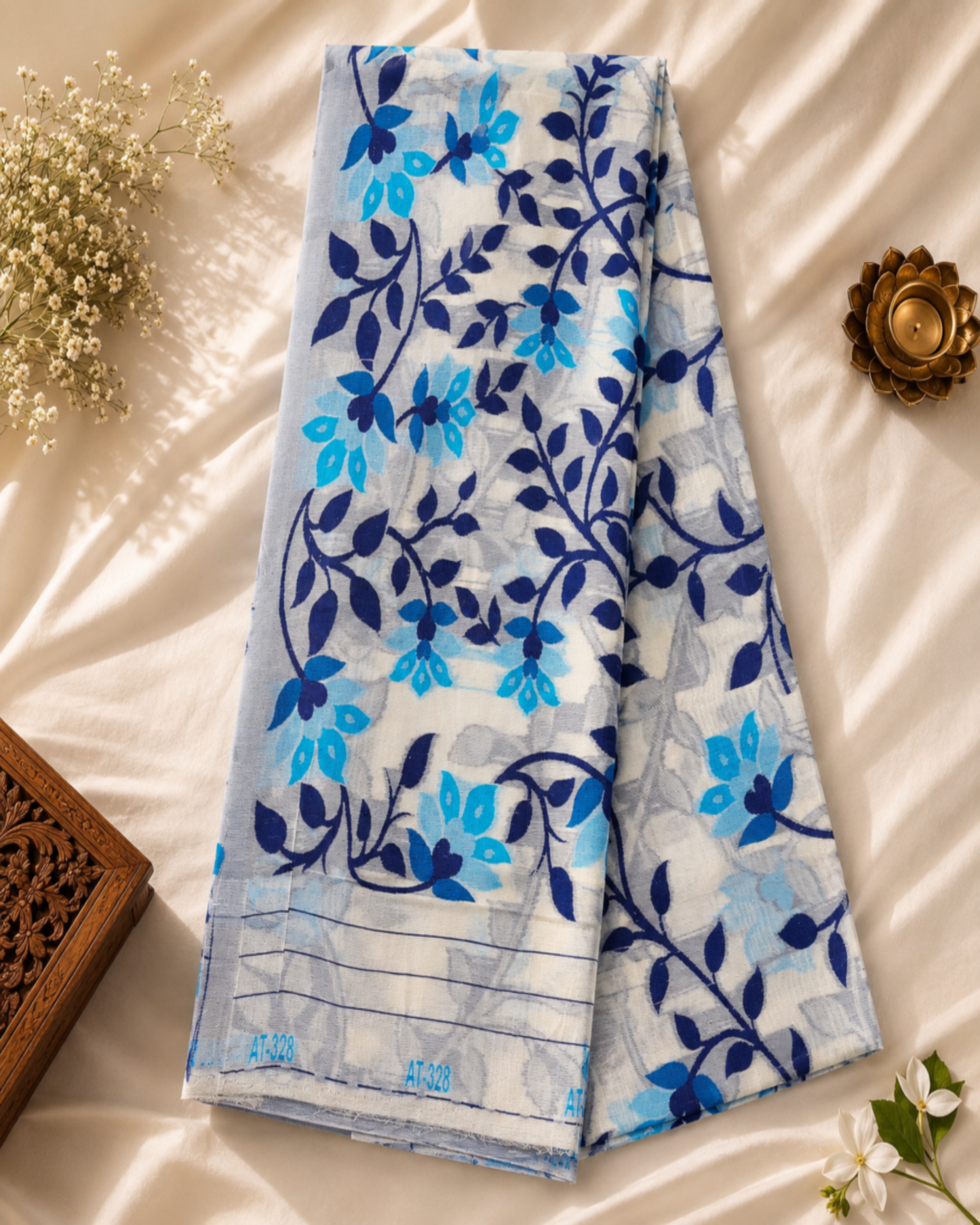 Muslin Cotton Blue Floral print